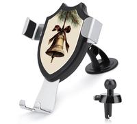 Jubonexis Vieille cloche de Noël ruban marron support de téléphone de voiture support triangle clip base grille d'aération téléphone portable voiture accessoires automobiles pour smartphones portables