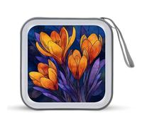 Jubonexis Vitrail Crocus Boîtier de rangement CD DVD Portable