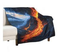 Jubonexis Volcano Eruption Couverture anti-boulochage confortable et durable pour chambre à coucher, salon, canapé, lit, 130 x 150 cm