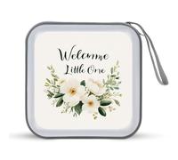 Jubonexis Welcome Little One Étui de rangement doux pour CD DVD et CD Ivoire