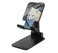 Jubonexis White Fox in The Snow Support de téléphone portable pliable et réglable pour bureau