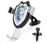 Jubonexis White Lion Support de téléphone de voiture Triangle Clip Base Grille d'aération Support de téléphone portable Accessoires automobiles pour smartphones portables de 4 à 6 pouces