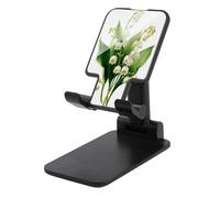 Jubonexis White Valley Support de téléphone portable pliable et réglable pour bureau Motif fleur