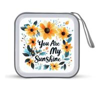 Jubonexis You are My Sunshine Flowers Étui de rangement pour CD DVD portable pour voiture, maison, voyage