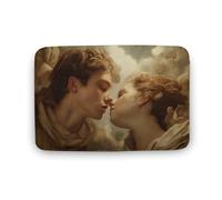 Jubonexis Young Man And Woman Falling in Love - Tapis de porte de salle de bain extra doux en velours corail, absorption rapide de l'eau, antidérapant et confortable, 50 x 80 cm