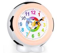 Juboos Réveil pour Enfant Garçon, Réveil Analogique sans Tic Tac, avec Fond Antidérapant, Temps D’Apprentissage 12/24 Heures, dans Une Élégante Boîte Cadeau, Convient pour Offrir