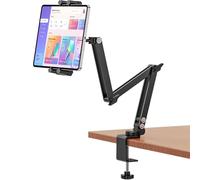 JUBORUI Support Tablette Bureau, Support iPad Bureau avec Long Bras en Métal, Rotatif à 360° Support Tablette Lit, Support de Tablette pour iPad Pro 4.7" - 13.5" Tablette