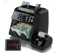 Jubula MV-550 Compteuse de billets pour billets mixtes - Pack avec imprimante thermique Jubula MPR-1 | Technologie 2CIS | Détection UV/MG/IR/DD de faux billets | Prend en charge EUR, USD, GBP, etc. |