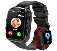 JUBUNRER 4G Montre Connectée Enfant Traceur GPS Appel Vidéo SOS Jeux Réveil Podometre Calculatrice Étanche Montre Enfant Garcon Fille Digitale Cadeaux-
