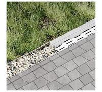 JUCCJUXIN Drainage Rapide Caniveaux Extérieurs Décoratifs, Étroit de Canal d'acier Inoxydable, Drainage Extérieur Résistant, for Jardin, Terrasse, Allée Passage Piéton(H15*W6.5CM/H5.91*W2.56IN)