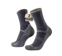 Juclise Chaussettes de randonnée d'été en laine mérinos pour hommes, Compression, amorti anti-ampoules, respirantes et évacuation de l'humidité(42-47, Éclipse x2)