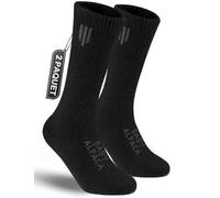 Juclise Chaussettes en Laine d'Alpaga, Thermiques Épaisses et Chaudes pour Temps Froid, Évacuent l'Humidité, Idéales pour la Chasse et la Randonnée, Hommes et Femmes(Noir 49-52)