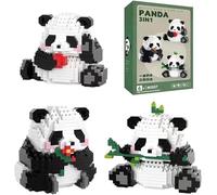 JUCYJULY 3 In1 Mini Panda Bloc de Construction, Animaux Mignon Bricks Jouets pour Enfants à Partir de 6 Ans, Briques de Construction Ornement de Maison Créatif (1057)