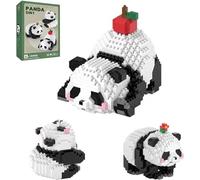JUCYJULY 3 In1 Mini Panda Bloc de Construction, Animaux Mignon Bricks Jouets pour Enfants à Partir de 6 Ans, Briques de Construction Ornement de Maison Créatif (1056)