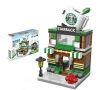 JUCYJULY Kit de Construction Set City Boutique Street View, 167 Pièces Modèle de Restaurant Fast-Food Mini Bloc Construction Architecture, MOC Bâtiment Modulaire Jouet pour 16+ Adultes (8537-1)