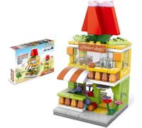 JUCYJULY Kit de Construction Set City Boutique Street View, 167 Pièces Modèle de Restaurant Fast-Food Mini Bloc Construction Architecture, MOC Bâtiment Modulaire Jouet pour 16+ Adultes (8537-2)