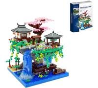 JUCYJULY Piscine Fleurs de Pêcher Architecture Construction, 2705 pièces Mini Micro Blocs Briques, MOC Modular Building Kit Jouets Cadeau pour Enfants Adultes