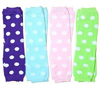 JuDanzy-Coffret Cadeau de 4 paires Jambières-Bébé et Enfant-Garçon ou Fille -0-4 ans-Coton (Fille Été Polka)