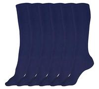 juDanzy Lot de 3 paires de chaussettes montantes uniformes pour l'école, le football, le football, etc., bleu marine, 4-6 ans