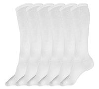 juDanzy Lot de 3 paires de chaussettes montantes uniformes pour l'école, le football, le football, etc., blanc, 2-4 ans