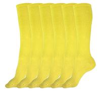 juDanzy Lot de 3 paires de chaussettes montantes uniformes pour l'école, le football, le football, etc., Jaune, 6-10 ans