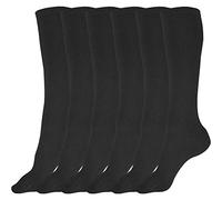 juDanzy Lot de 3 paires de chaussettes montantes uniformes pour l'école, le football, le football, etc., Noir, 4-6 ans