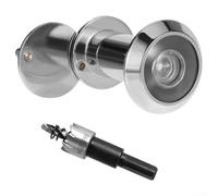 Judas de porte avec angle de vision de 200 degrés réglable pour une épaisseur de porte de 50 mm à 75 mm et écran d'intimité intégré (chromé)