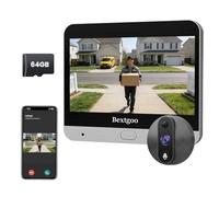 Judas de Porte Camera Surveillance 2K, Visiophone Connecté Judas Numerique avec Écran 4,3", Carte 64G, Batterie 8000mAh, Angle 170°, Audio Bidirectionnel, Détection IA, pour Appartement et Maison