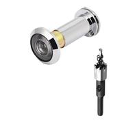 Judas de porte de confidentialité,Ouverture de porte 16-21 mm,Judas grand angle, Judas de porte 200 degrés, Judas de porte en alliage de zinc, avec foret, convient aux portes de 40 à 60 mm d'épaisseur