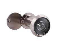 Judas de porte en laiton avec brise-vue 220° Lentilles en verre optique Le diamètre du trou est de 16 centimètres Longueur réglable Pour portes de 35 à 60 mm d'épaisseur - Nickel satiné