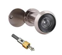 Judas de porte en laiton avec brise-vue 220° - Lentilles en verre optique Le diamètre du trou est de 16 centimètres Longueur réglable - Judas de porte pour portes de 35 à 60 mm d'épaisseur