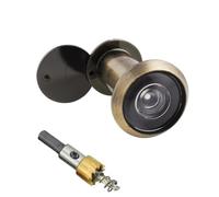 Judas de porte en laiton avec brise-vue 220° Lentilles en verre optiqueLe diamètre du trou est de 16 centimètres Longueur réglable Judas de porte pour portes de 35 à 60 mm d'épaisseur