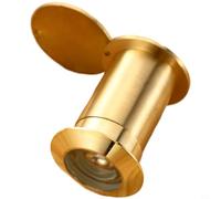 Judas de porte en laiton doré, vue large de 220 degrés, couvercle anti-poussière et anti-peep, convient aux portes de 35 à 80 mm, construction en cuivre (28 mm, 50 à 80 mm)