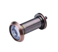Judas de porte grand angle de 180 degrés avec lentille réglable, cadre en métal robuste garantissant l'intimité et une utilisation à long terme (bronze rouge)