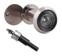 Judas de porte grand angle de 200 degrés avec lentille en verre optique et écran d'intimité pour une surveillance intérieure sécurisée (brossé)