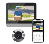 Judas de porte numérique intelligent avec écran LCD de 4,3", caméra grand angle 1080p, détection de mouvement PIR, vision nocturne, connectivité WiFi 2,4 G, batterie 5000 mAh pour porte d'entrée