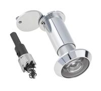 Judas grand angle, Foret de visualisation porte en laiton 16mm, for portes 35 à 60mm, couverture confidentialité 200 degrés multicolore(Polished Chrome)