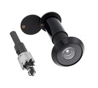 Judas grand angle, Foret de visualisation porte en laiton 16mm, for portes 35 à 60mm, couverture confidentialité 200 degrés multicolore(Black)