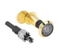 Judas grand angle, Foret de visualisation porte en laiton 16mm, for portes 35 à 60mm, couverture confidentialité 200 degrés multicolore(Gold)