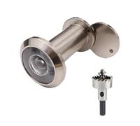 Judas pour Porte 35-60mm - avec Couvercle Anti-Régard & Foret 16mm, Sécurité Entrée Maison en Acier Brossé