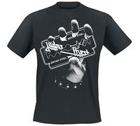 Judas Priest British Steel Hand White Homme T-Shirt Manches Courtes Noir S