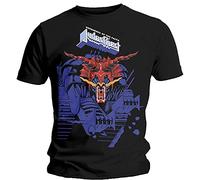 Judas Priest - T-Shirt # L Black Unisex # Defenders Blue [Import]