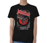 Rocks Off T-shirt Judas Priest Vengeance Noir Unisexe Argent et Rouge Taille XL
