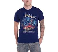 Rock Off Trade T-shirt Judas Priest Painkiller US Tour 1991 Officiel logo effet usé Bleu marine XXL