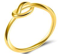 JUDE Bague celtique durable en acier inoxydable argenté et noir avec nœud d'amour, Doré Acier inoxydable