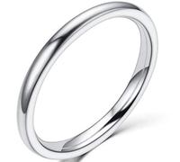 Jude Jewelers Alliance empilable en acier inoxydable uni 2 mm, Acier inoxydable, sans pierre, sans perle