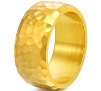 JUDE Jewelers Alliance minimaliste classique en acier inoxydable avec surface martelée 10 mm, Métal, Zircone cubique