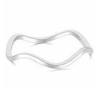 Jude Jewelers Bague de fiançailles empilable en acier inoxydable de 2 mm, Métal, Zircone cubique