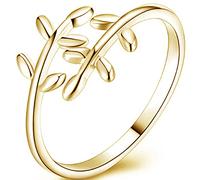 Jude Jewelers Bague de promesse d'anniversaire en acier inoxydable style feuille d'arbre, Métal, Zircone cubique