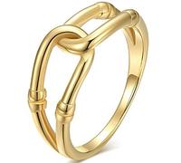 Jude Jewelers Bague en acier inoxydable avec chaîne nouée en forme de vague et symbole de l'infini, Métal, Zircone cubique